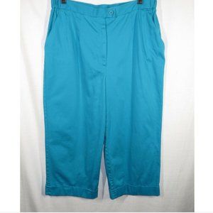 Vintage Harve Benard Turquoise Capri Pants, Pockets, Cuffed